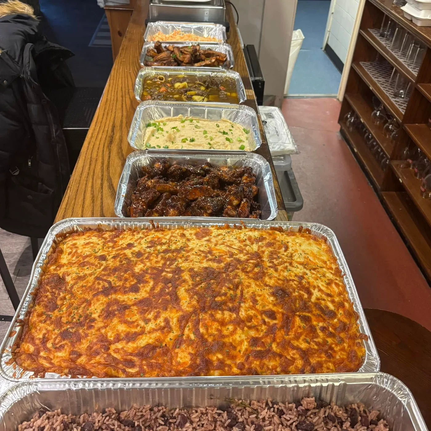 A spread of dishes prepared at SKN Eats